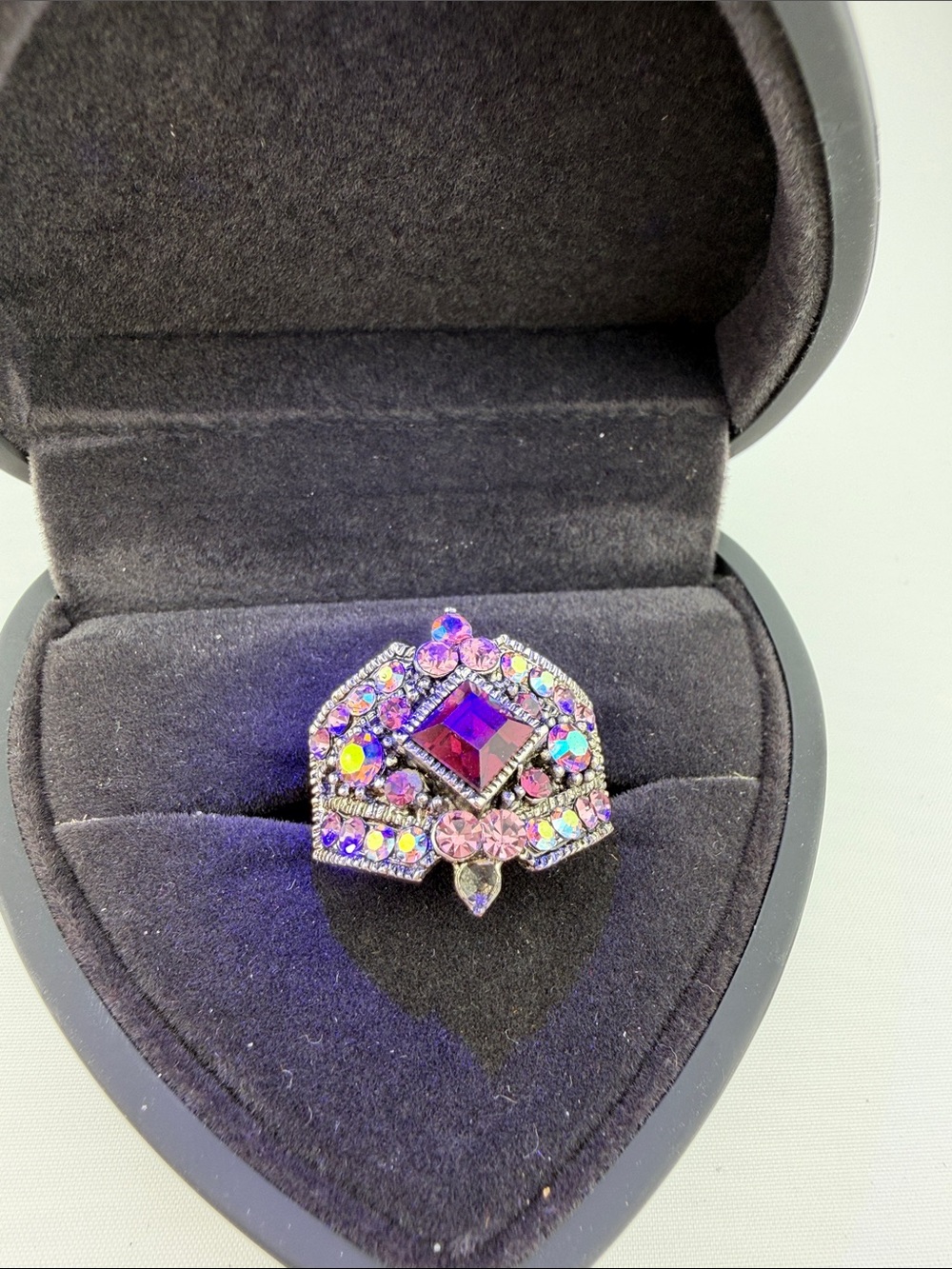 Vintage Purple Crystal Statement Cocktail Ring